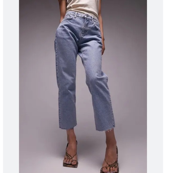 Topshop Denim - Topshop Raw Hem Crop High Rise Jeans Size 28